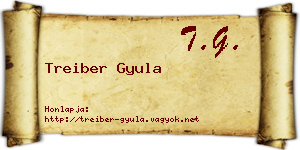 Treiber Gyula névjegykártya